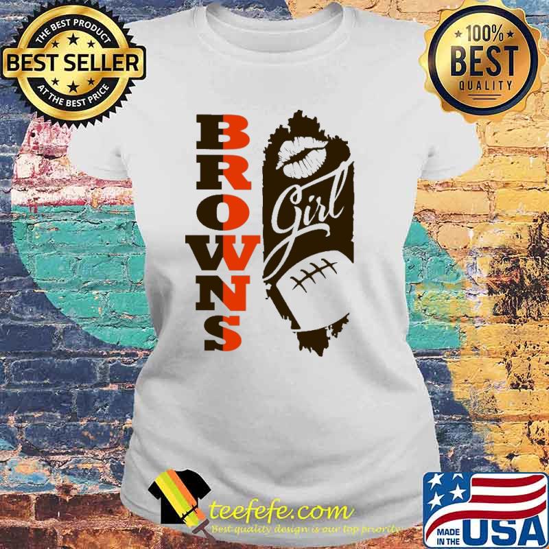 Browns Girl Lip Baseball Shirt Laides tee Browns Girl Lip Baseball Shirt Laides tee