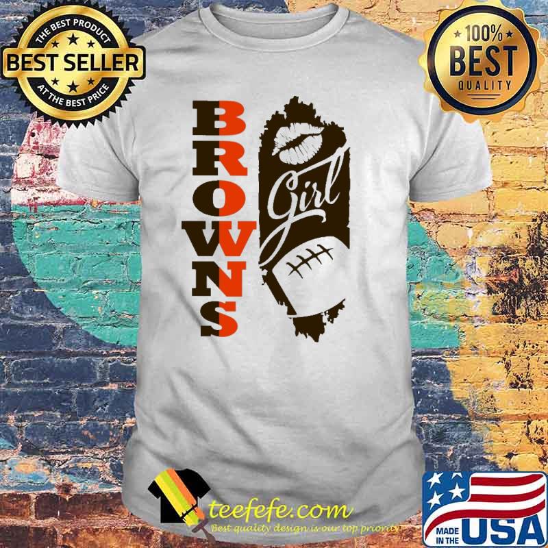 Browns Girl Lip Baseball Shirt