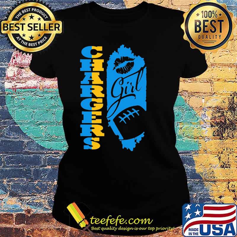 Chargers Girl Lip Baseball Shirt Ladies tee Chargers Girl Lip Baseball Shirt Ladies tee