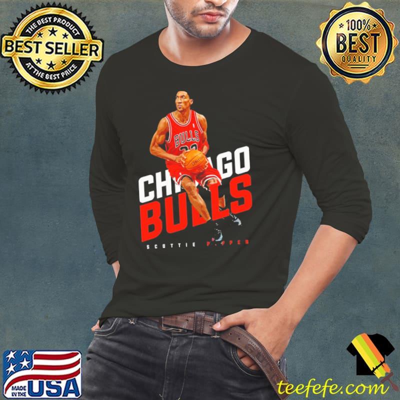 Chicago bulls basketball red art scottie pippen classic s Long Sleeve Tee Chicago bulls basketball red art scottie pippen classic s Long Sleeve Tee