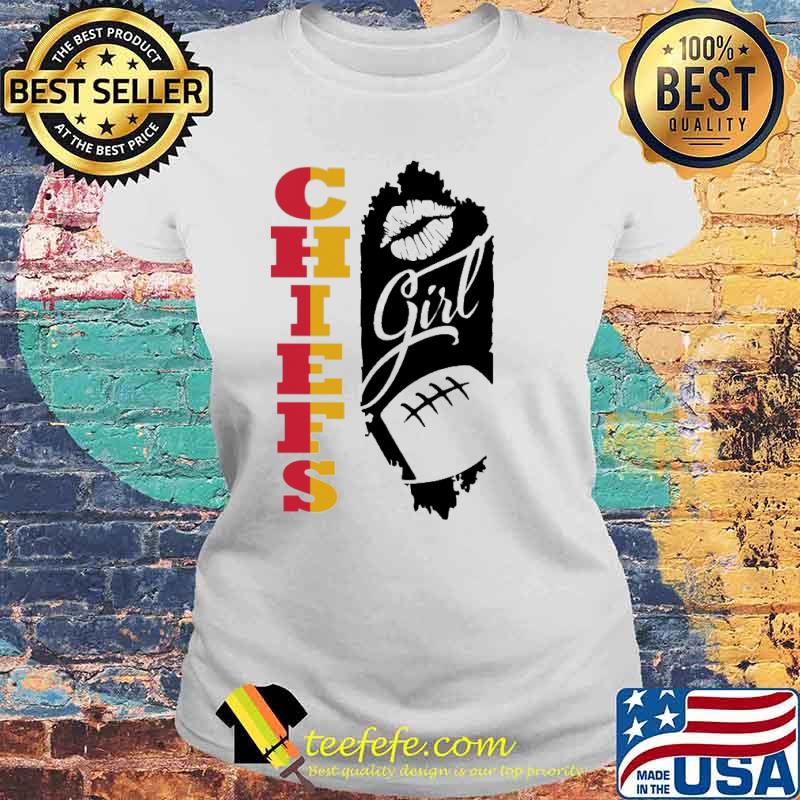 Chiefs Girl Lip Baseball Shirt Laides tee Chiefs Girl Lip Baseball Shirt Laides tee