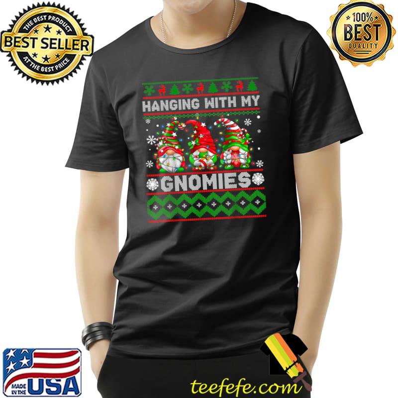 Christmas Gnome Hanging With My Gnomies Lights Family Pajamas T-Shirt