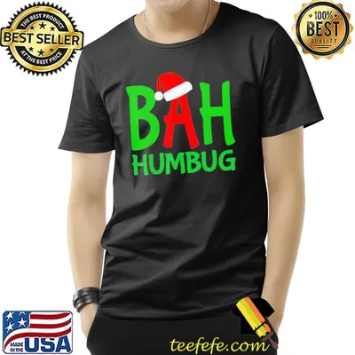 Christmas green typo scrooge bah humbug classic shirt