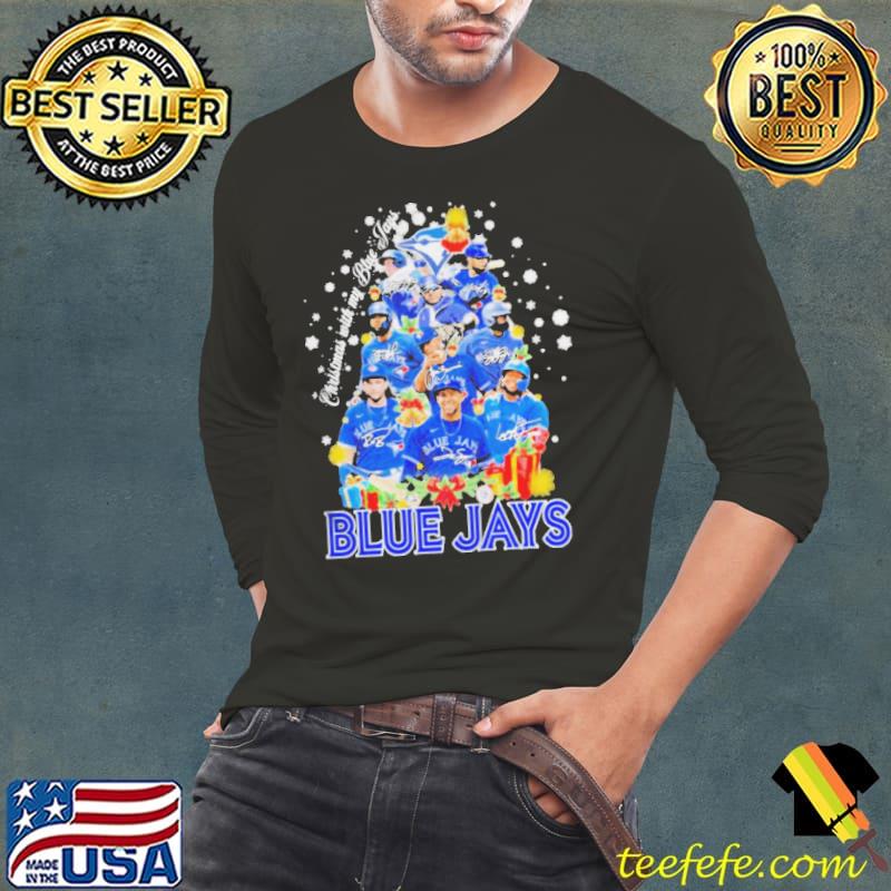 Christmas with my Blue Jays tree light signatures baseball shirt -  Guineashirt Premium ™ LLC