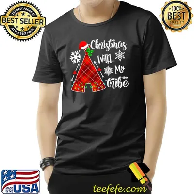 Christmas With My Tribe Red Plaid Family Matching Outfit T-Shirt