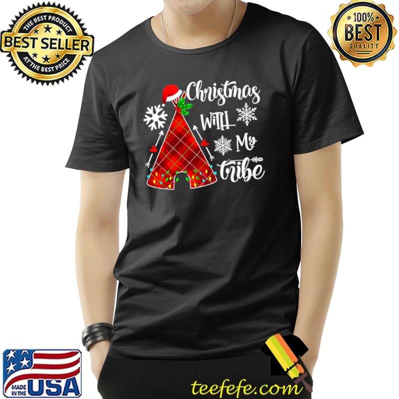 Christmas With My Tribe Red Plaid Family Matching Outfit T-Shirt Christmas With My Tribe Red Plaid Family Matching Outfit T-Shirt