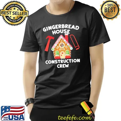 Cute Christmas Gingerbread House Construction Crew Premium T-Shirt