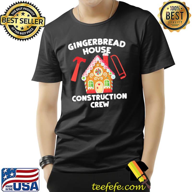 Cute Christmas Gingerbread House Construction Crew Premium T-Shirt