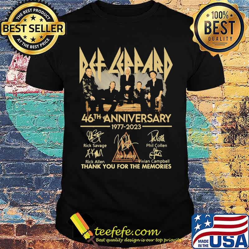 Def Leppard 46th Annivesary 1977 2023 Thank You For The Memories Shirt Def Leppard 46th Annivesary 1977 2023 Thank You For The Memories Shirt