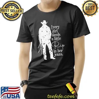 Distressed Every Girl Needs Little Rip In Her Jeans Cowboy T-Shirt
