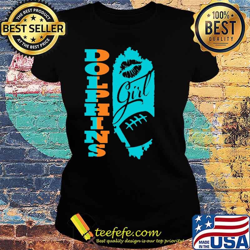 Dolphins Girl Lip Baseball Shirt Ladies tee Dolphins Girl Lip Baseball Shirt Ladies tee