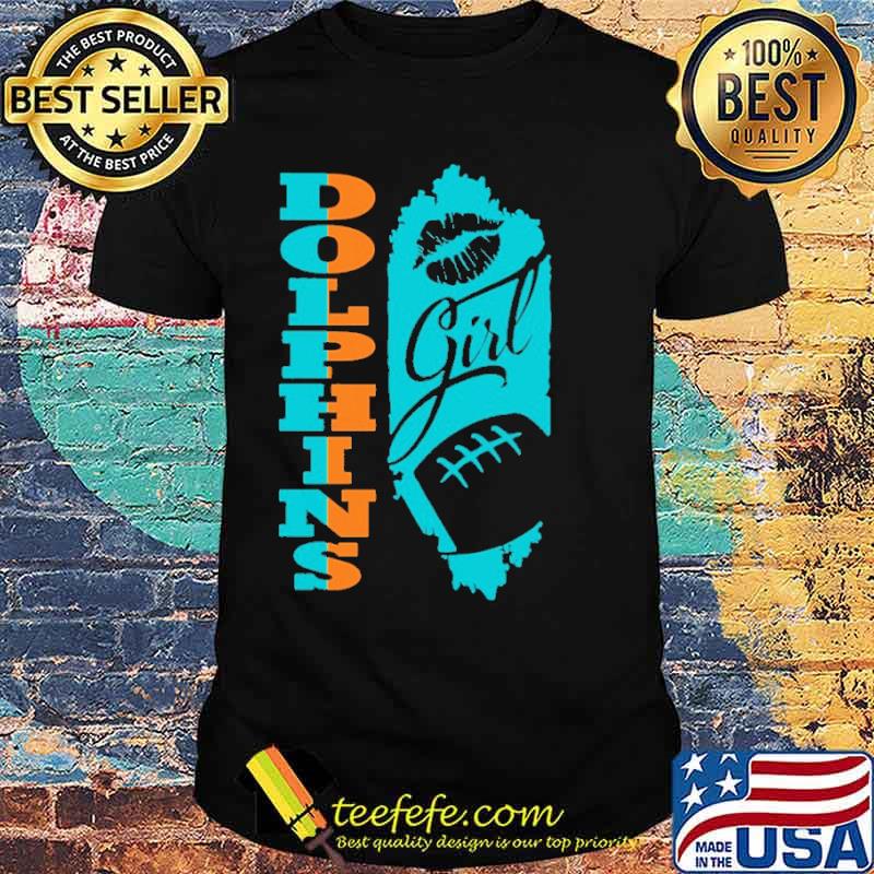 Dolphins Girl Lip Baseball Shirt