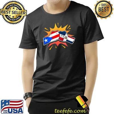 Dominican Rep. And Puerto Rico Fist Bump Greeting T-Shirt