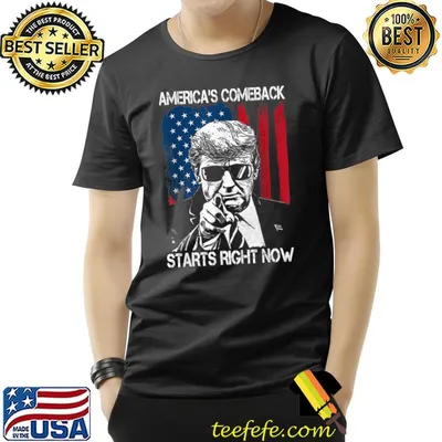 Donald Trump 2024 America's Comeback Starts Right Now American Flag T-Shirt
