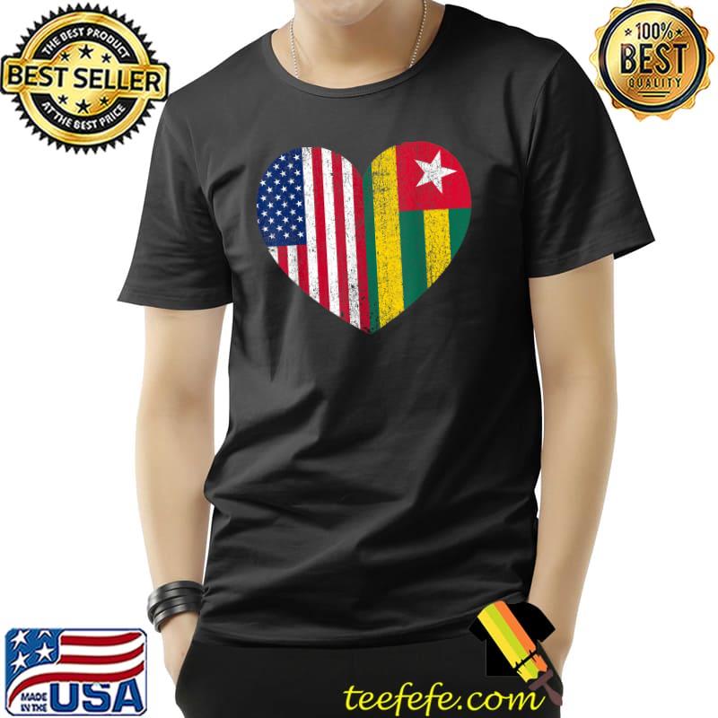 Duel Heart Design Togo And American Duel citizen T-Shirt