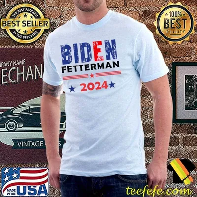 Election Biden Fetterman 2024 It's No Brainer Political Stars T-Shirt