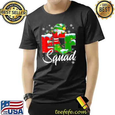 Elf Squad Group Family Matching Christmas Pajamas Xmas T-Shirt