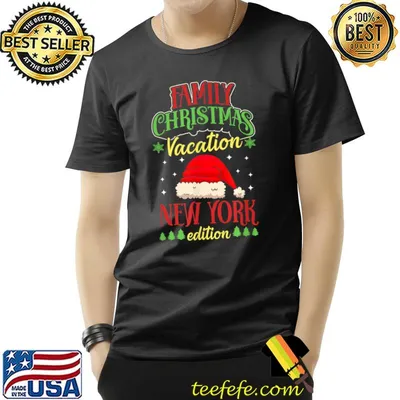 Family Christmas Vacation New York Edition Matching X-Mas Santa Hat T-Shirt