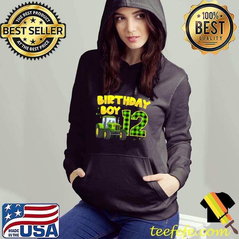 Farm Tractor 12th Birthday 12 Year Old Birthday Party T-Shirt Hoodie Farm Tractor 12th Birthday 12 Year Old Birthday Party T-Shirt Hoodie