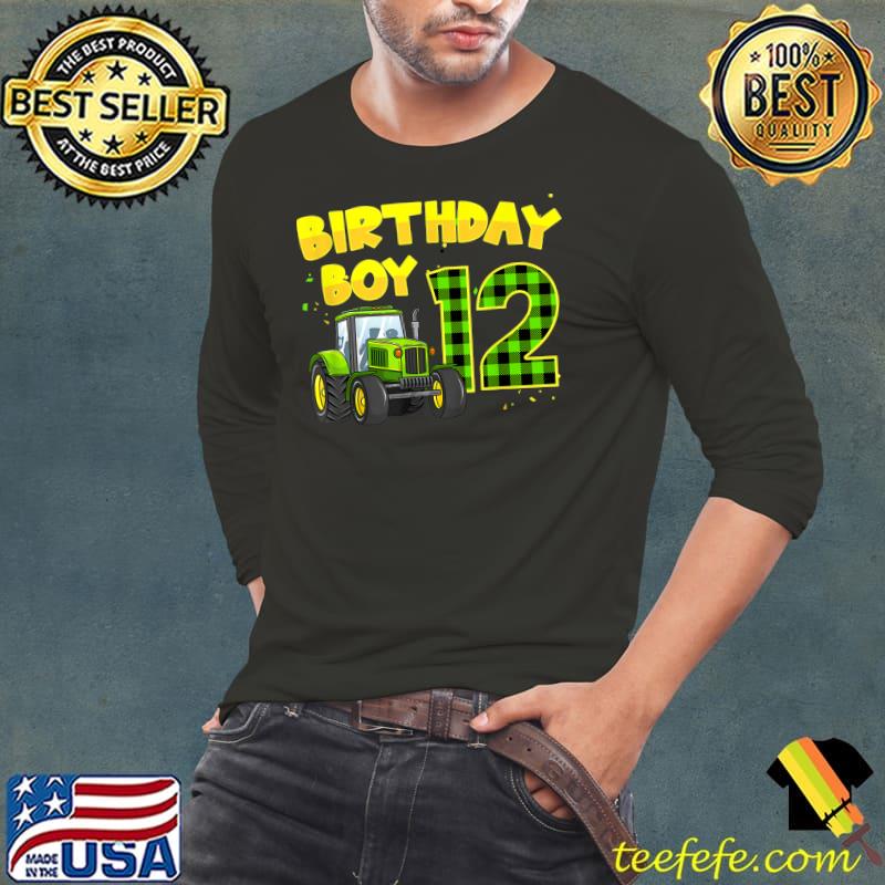 Farm Tractor 12th Birthday 12 Year Old Birthday Party T-Shirt Long Sleeve Tee Farm Tractor 12th Birthday 12 Year Old Birthday Party T-Shirt Long Sleeve Tee