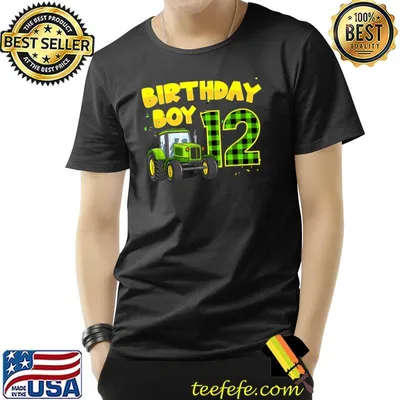 Farm Tractor 12th Birthday 12 Year Old Birthday Party T-Shirt