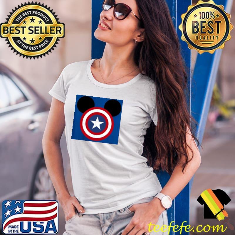 Funny mickey Marvel captain America s Ladies Tee Funny mickey Marvel captain America s Ladies Tee