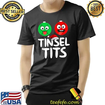 Funny Tinsel Tits Christmas Adults Tinsel Tits Balls T-Shirt