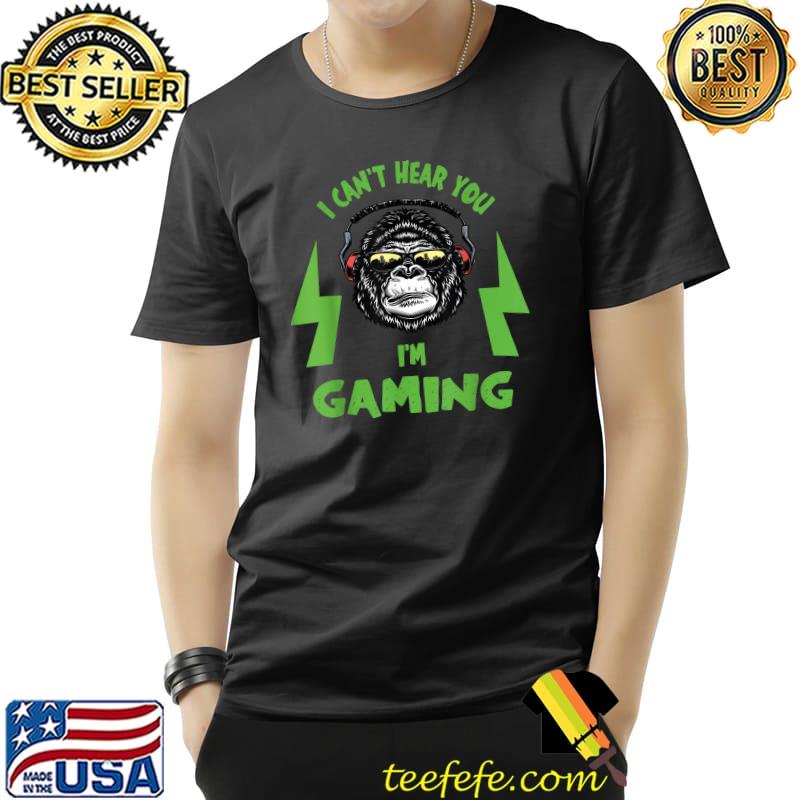 Gamer Headset I Can't Hear You I'm Gaming Donkey T-Shirt