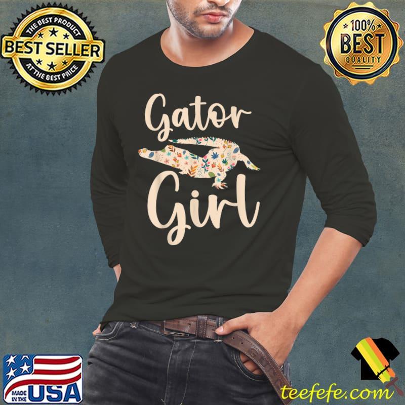 Gator Girl Alligator Lover Zookeeper Crocodile Flowers T-Shirt Long Sleeve Tee Gator Girl Alligator Lover Zookeeper Crocodile Flowers T-Shirt Long Sleeve Tee