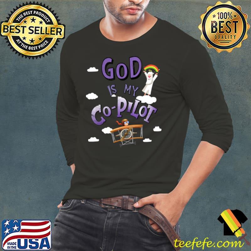 God Is My Co-Pilot Clouds T-Shirt Long Sleeve Tee God Is My Co-Pilot Clouds T-Shirt Long Sleeve Tee