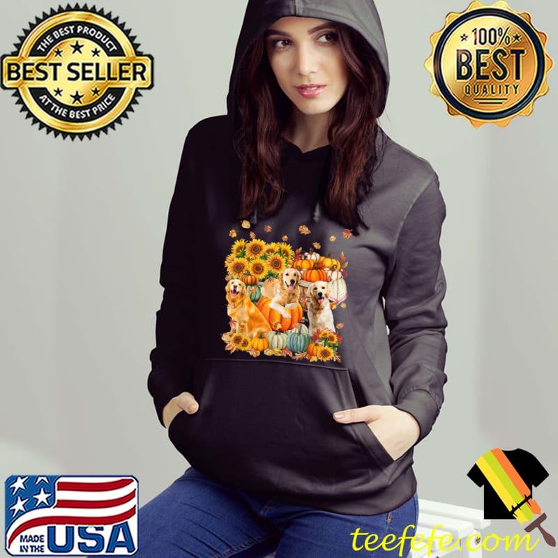 Golden Retriever Autumn Fall Pumpkin Sunflowers Truck Mappe Thanksgiving T-Shirt Hoodie Golden Retriever Autumn Fall Pumpkin Sunflowers Truck Mappe Thanksgiving T-Shirt Hoodie