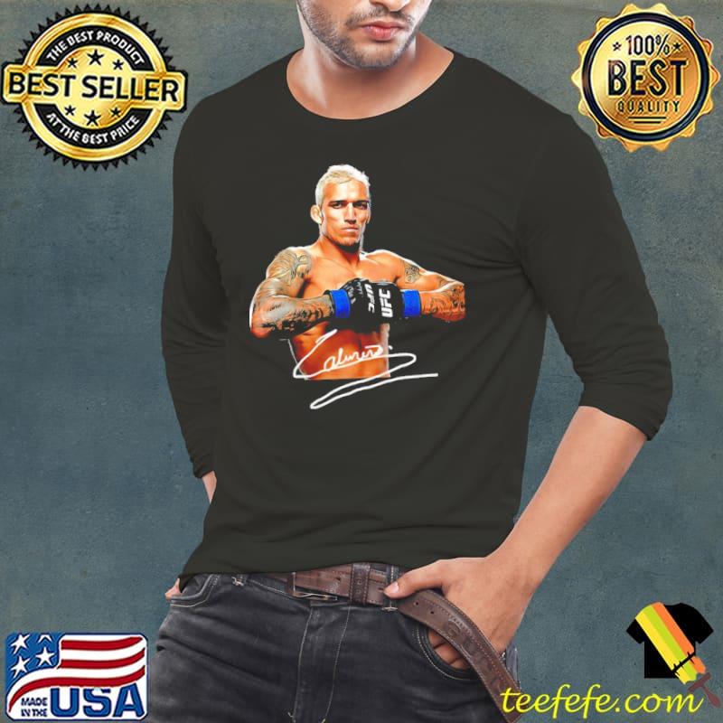 Graphic portrait charles oliveira signature ufc fighter s Long Sleeve Tee Graphic portrait charles oliveira signature ufc fighter s Long Sleeve Tee
