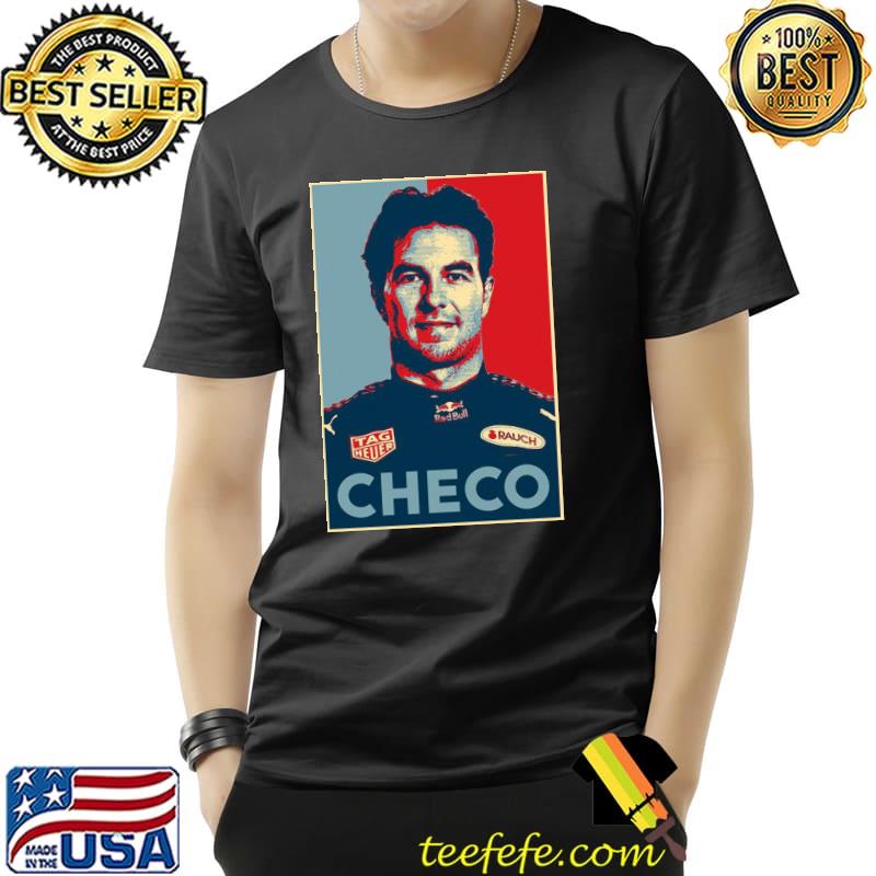 Graphic portrait sergio perez checo racing car shirt