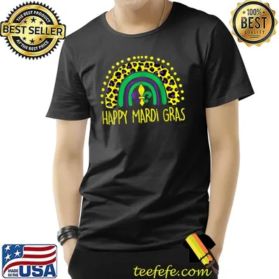 Happy Mardi Gras Leopard Boho Rainbow T-Shirt