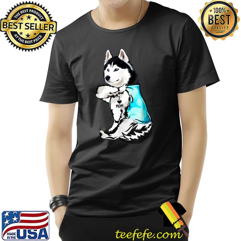 Husky Tattoo I Love Mom T-Shirt