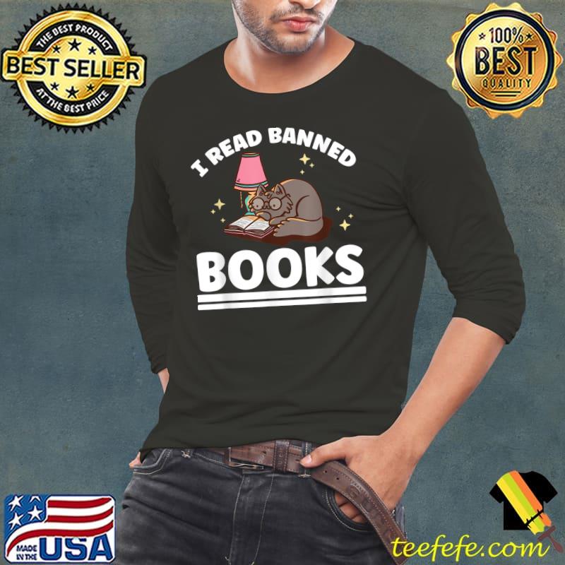 I read banned books cat library reading lover T-Shirt Long Sleeve Tee I read banned books cat library reading lover T-Shirt Long Sleeve Tee