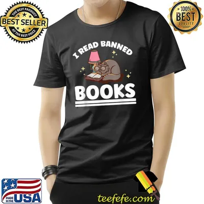I read banned books cat library reading lover T-Shirt