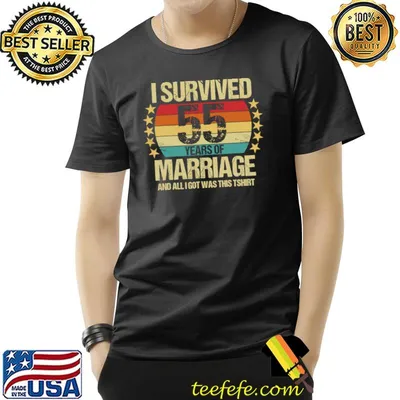 I Survived 55 Years Of Marriage Wedding Anniversary Vintage Stars T-Shirt
