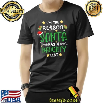 I'm The Reason Santa Has A Naughty List Christmas Stars T-Shirt
