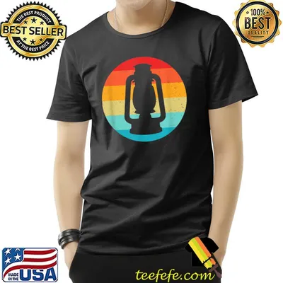 Lantern Silhouette Vintage Sunset 70s 80s Distressed T-Shirt