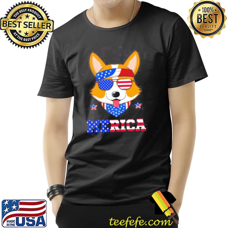 Merica corgI 4th of july trending shirt