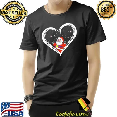 Merry Christmas Santa Heart Xmas Family Matching Outfit T-Shirt