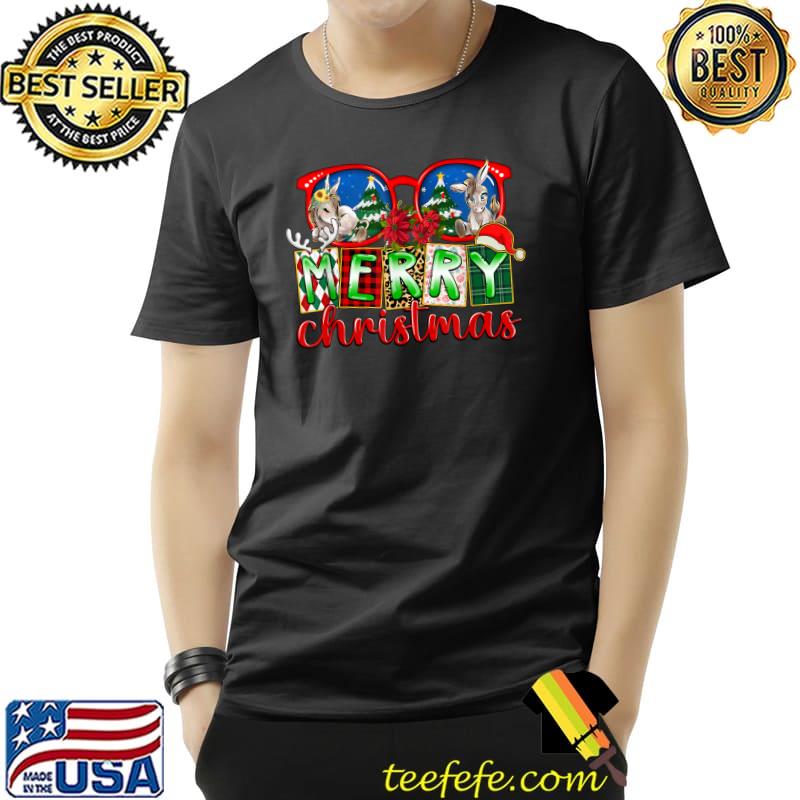Merry Christmas Sunglasses Cute Donkey Xmas T-Shirt Merry Christmas Sunglasses Cute Donkey Xmas T-Shirt