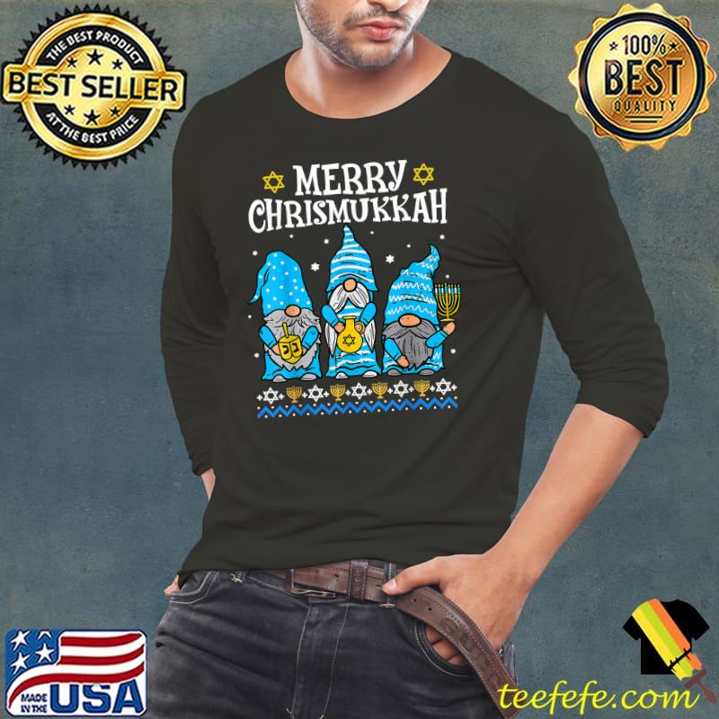 Merry Christmukkah With Gnome Christmas Hanukkah Gnome T-Shirt Long Sleeve Tee Merry Christmukkah With Gnome Christmas Hanukkah Gnome T-Shirt Long Sleeve Tee