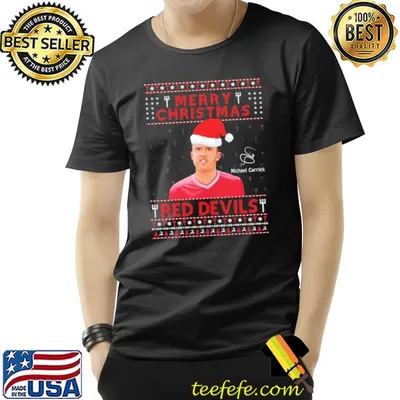Michael carrick manchester united merry christmas red devil classic shirt