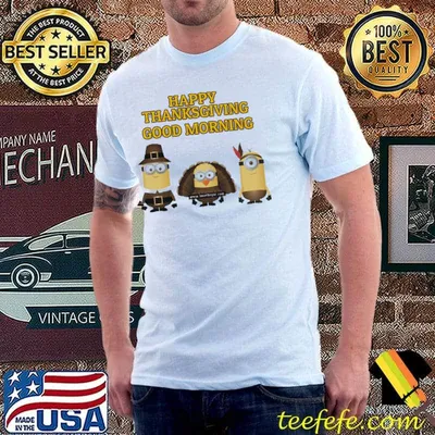 Minions cosplay turkeys in thanksgiving shirt