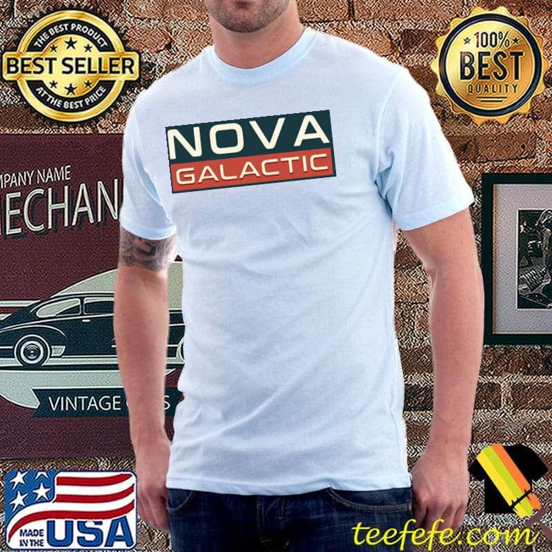 Nova galactic logo text only retro clean starfield shirt