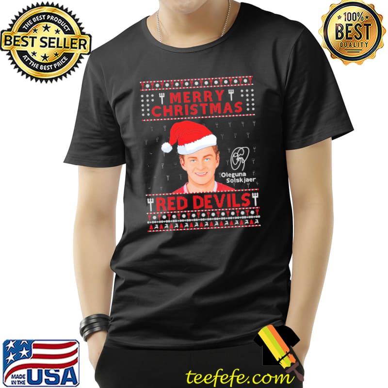 Oleguna solskjaer manchester united merry christmas red devil classic shirt Oleguna solskjaer manchester united merry christmas red devil classic shirt