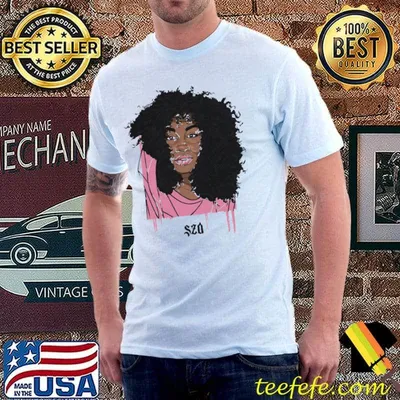 Pink and currly hair sza shirt