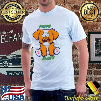 Puppy rick funny cartoon memes rick and morty classic shirt